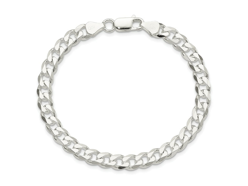 FJC Finejewelers 925 Sterling Silver Curb Bracelet Chain 8 Inches x 7 mm