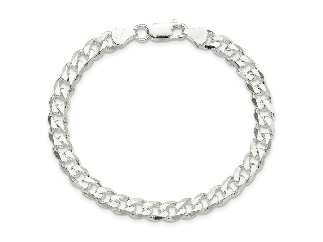 FJC Finejewelers 925 Sterling Silver Curb Bracelet Chain 8 Inches x 7 mm