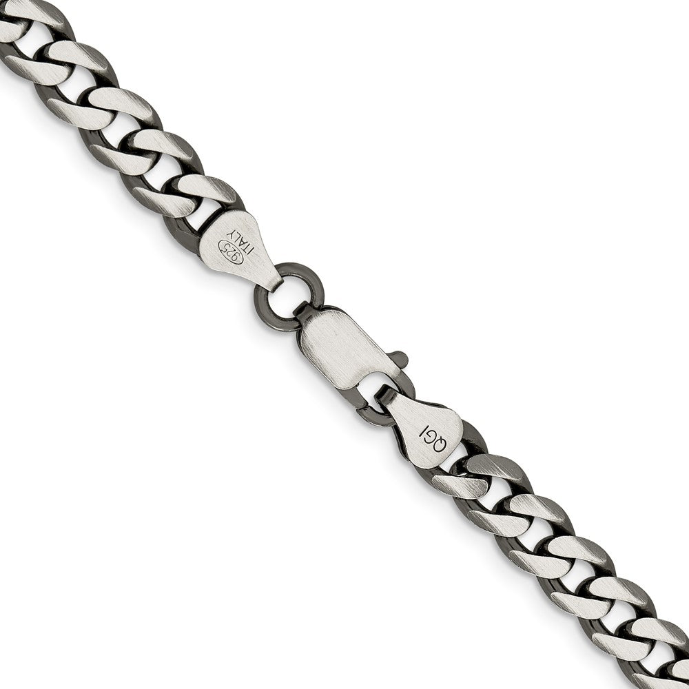 FJC Finejewelers 925 Sterling Silver Antiqued Curb Chain 24 Inches x 7 mm