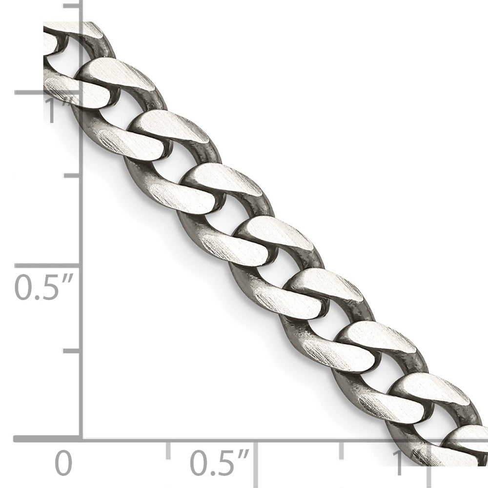 FJC Finejewelers 925 Sterling Silver Antiqued Curb Chain 28 Inches x 7 mm