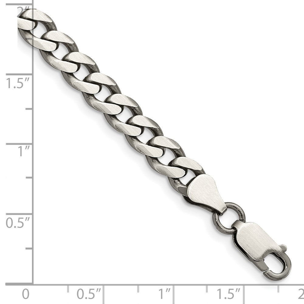 FJC Finejewelers 925 Sterling Silver Antiqued Curb Bracelet Chain 8 Inches x 7 mm