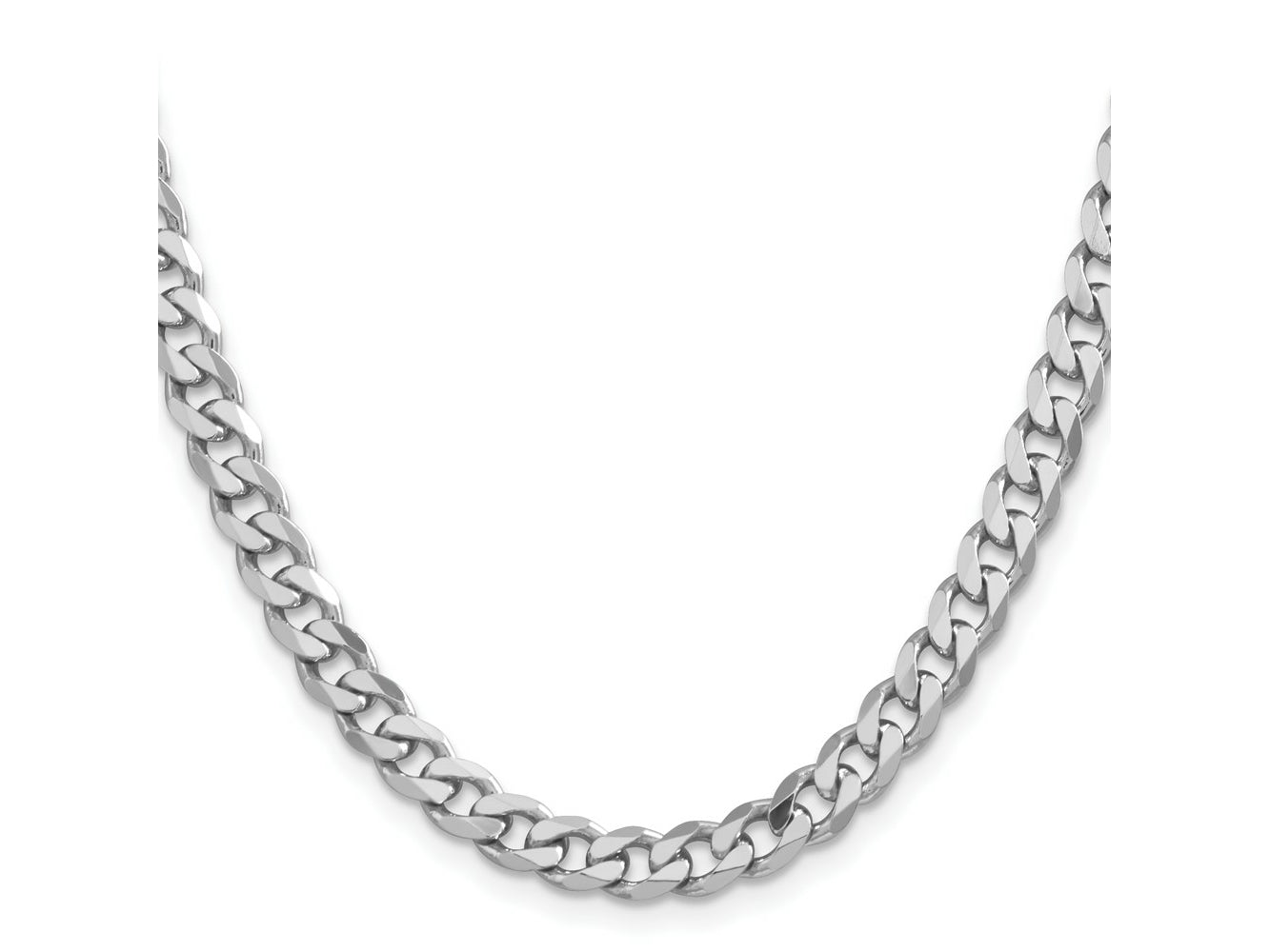 FJC Finejewelers 925 Sterling Silver Rhodium Plated Curb Chain 28 Inches x 7 mm