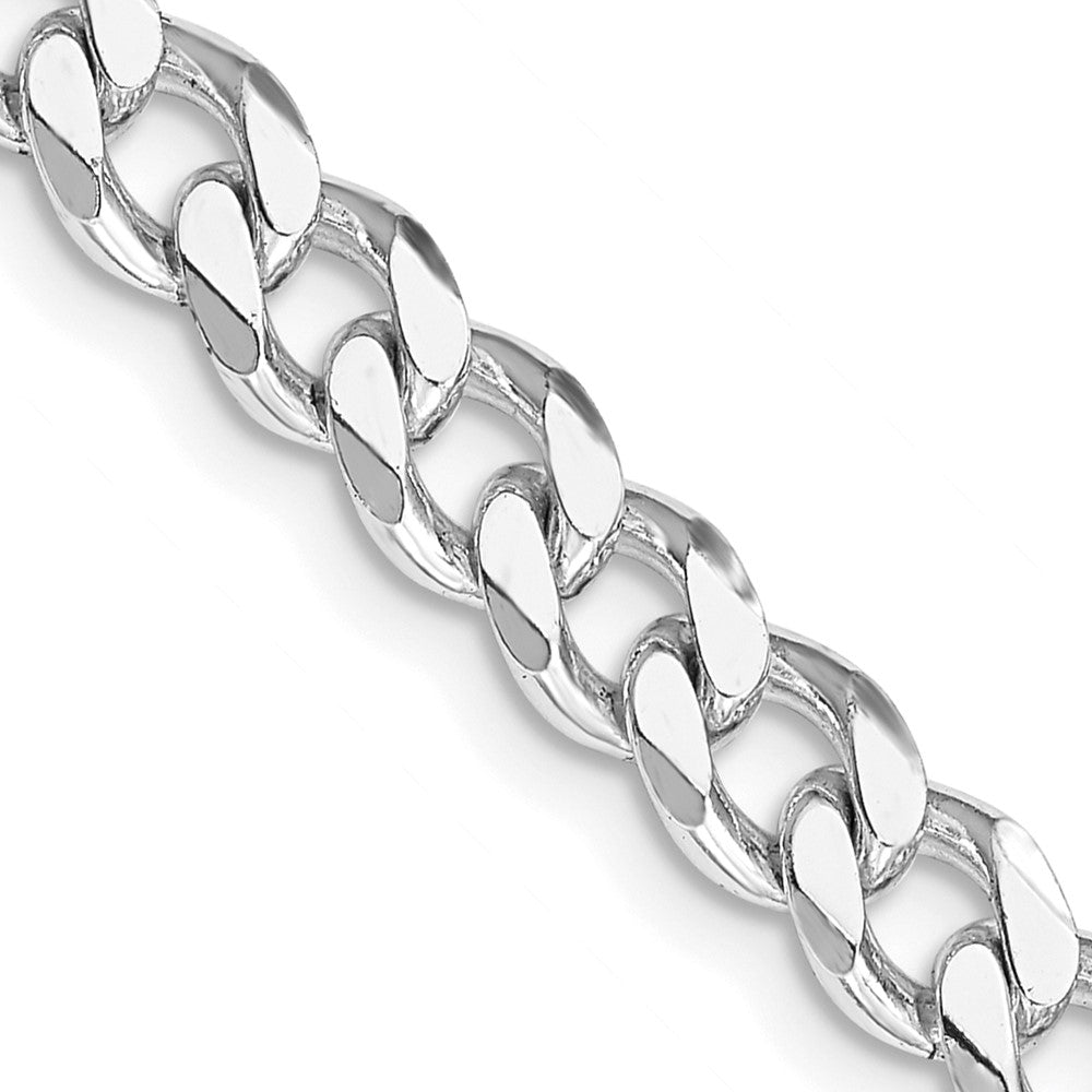 FJC Finejewelers 925 Sterling Silver Rhodium Plated Curb Bracelet Chain 9 Inches x 7 mm