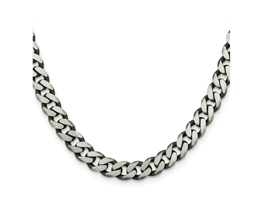 FJC Finejewelers 925 Sterling Silver Antiqued Curb Chain 22 Inches x 7.5 mm