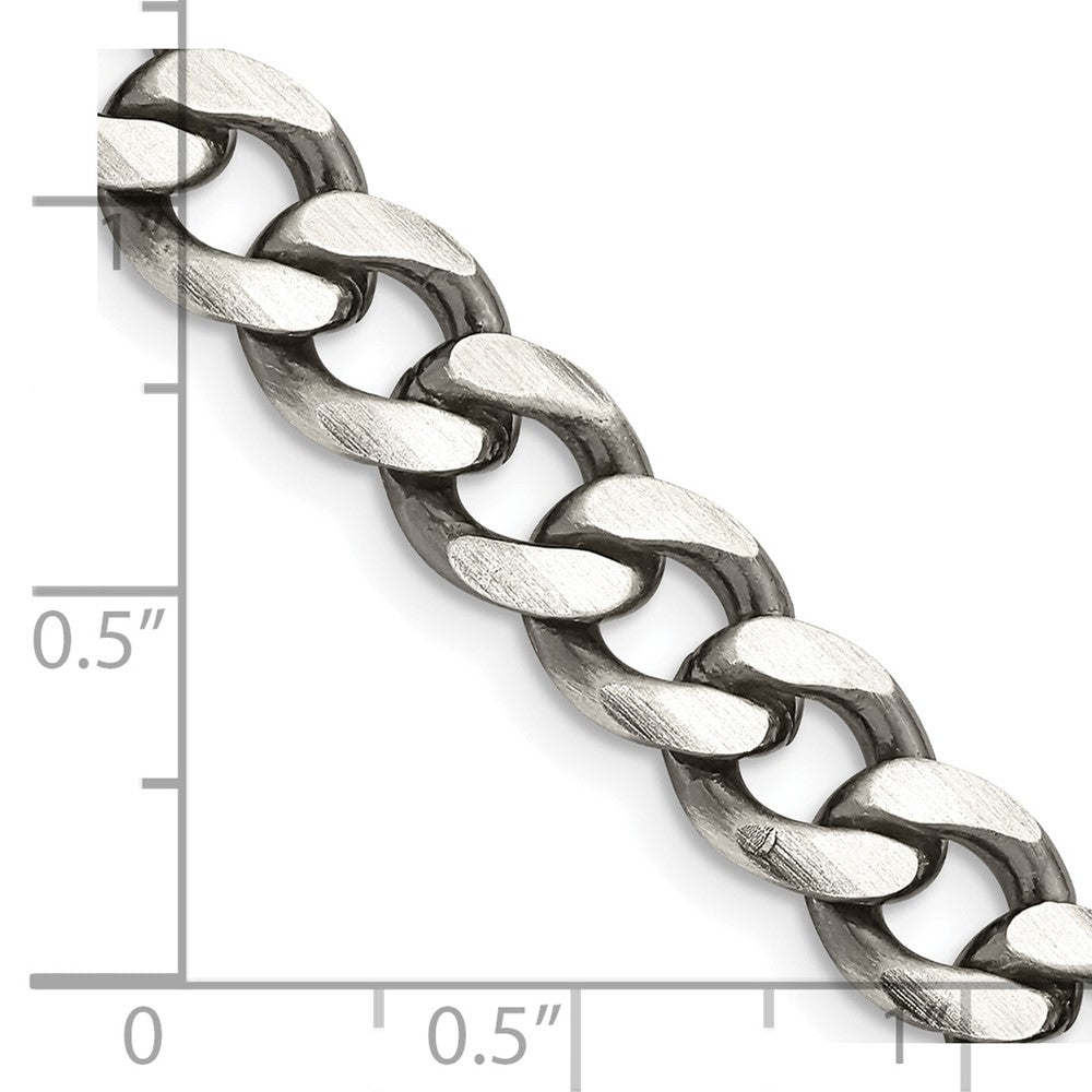 FJC Finejewelers 925 Sterling Silver Antiqued Curb Chain 28 Inches x 7.5 mm