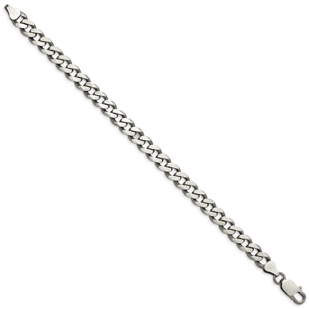 FJC Finejewelers 925 Sterling Silver Antiqued Curb Bracelet Chain 8 Inches x 7.5 mm