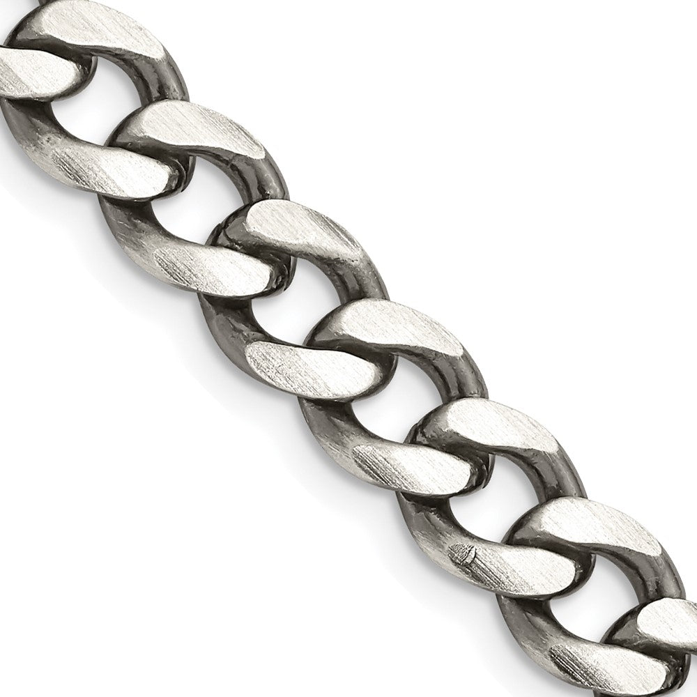FJC Finejewelers 925 Sterling Silver Antiqued Curb Bracelet Chain 9 Inches x 7.5 mm