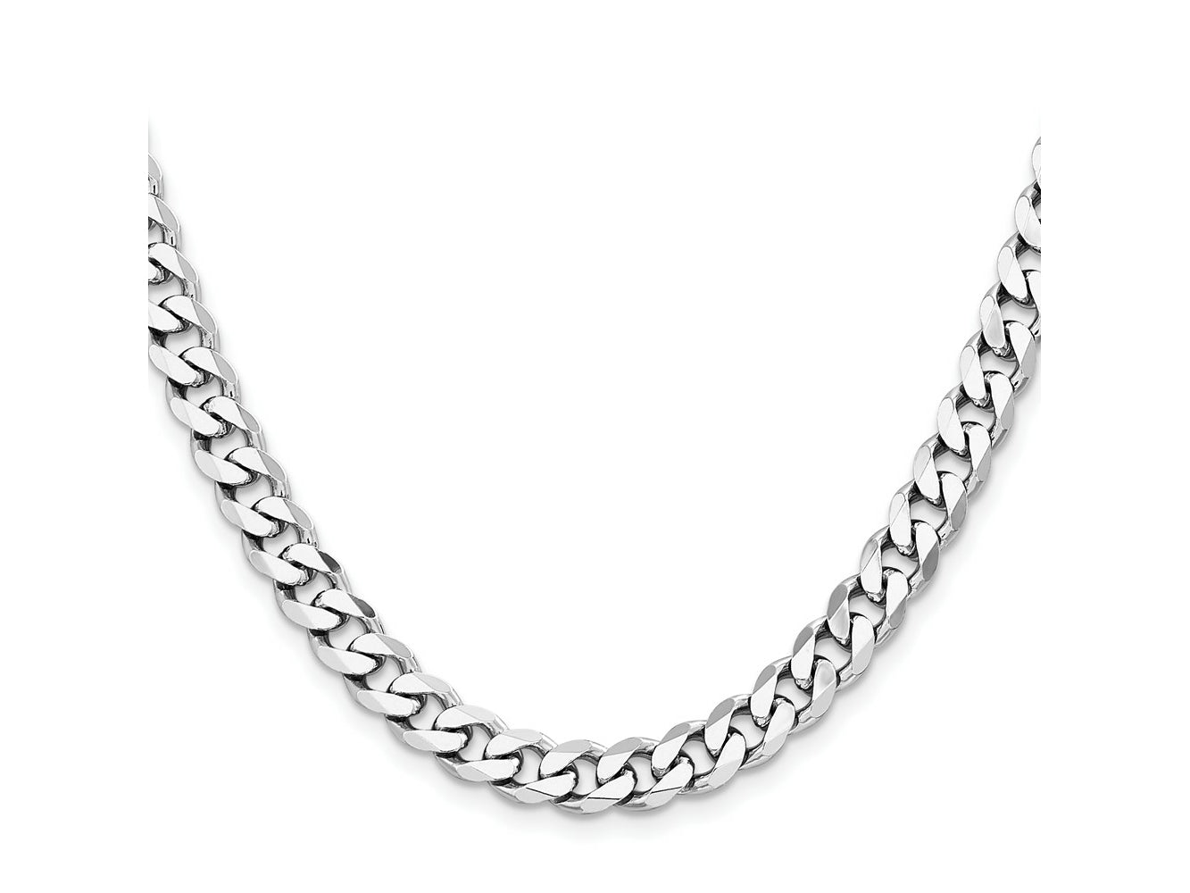 FJC Finejewelers 925 Sterling Silver Rhodium Plated Curb Chain 22 Inches x 7.5 mm