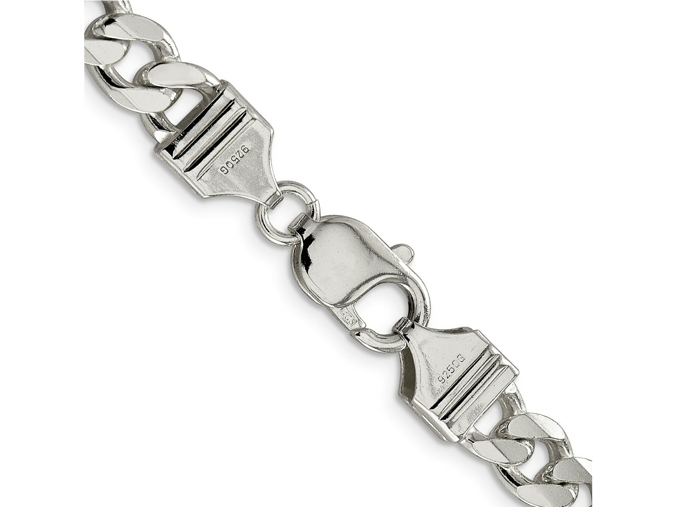 FJC Finejewelers 925 Sterling Silver Curb Bracelet Chain 7 Inches x 8 mm
