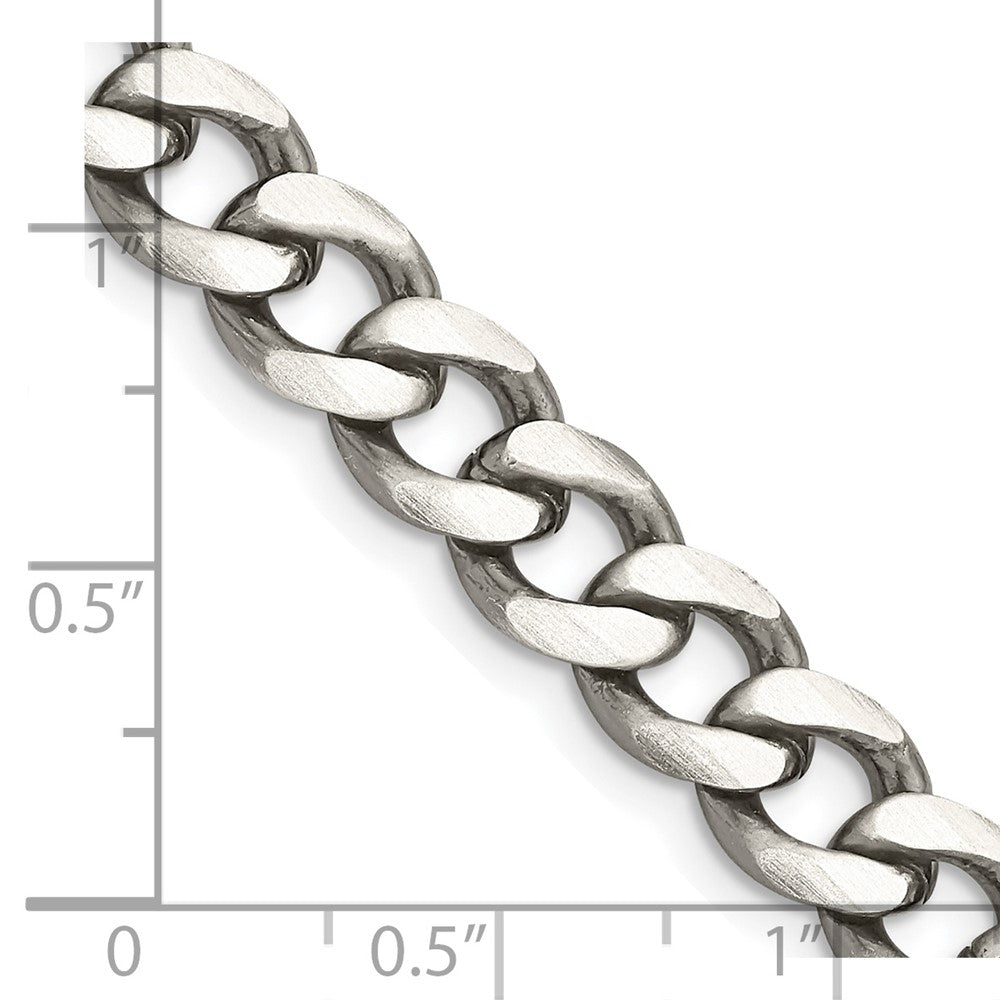 FJC Finejewelers 925 Sterling Silver Antiqued Curb Chain 24 Inches x 8 mm