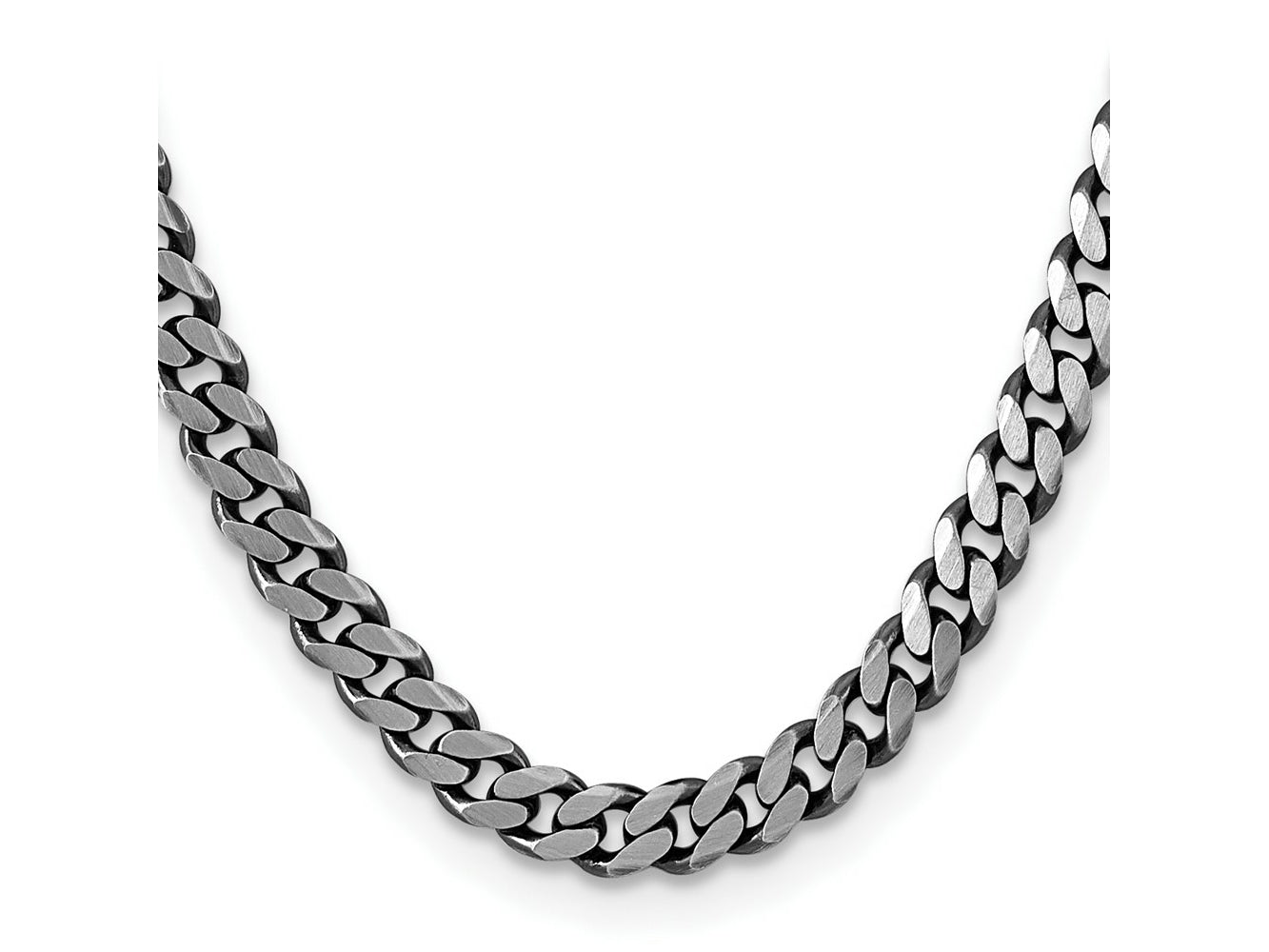 FJC Finejewelers 925 Sterling Silver Antiqued Curb Chain 24 Inches x 8 mm