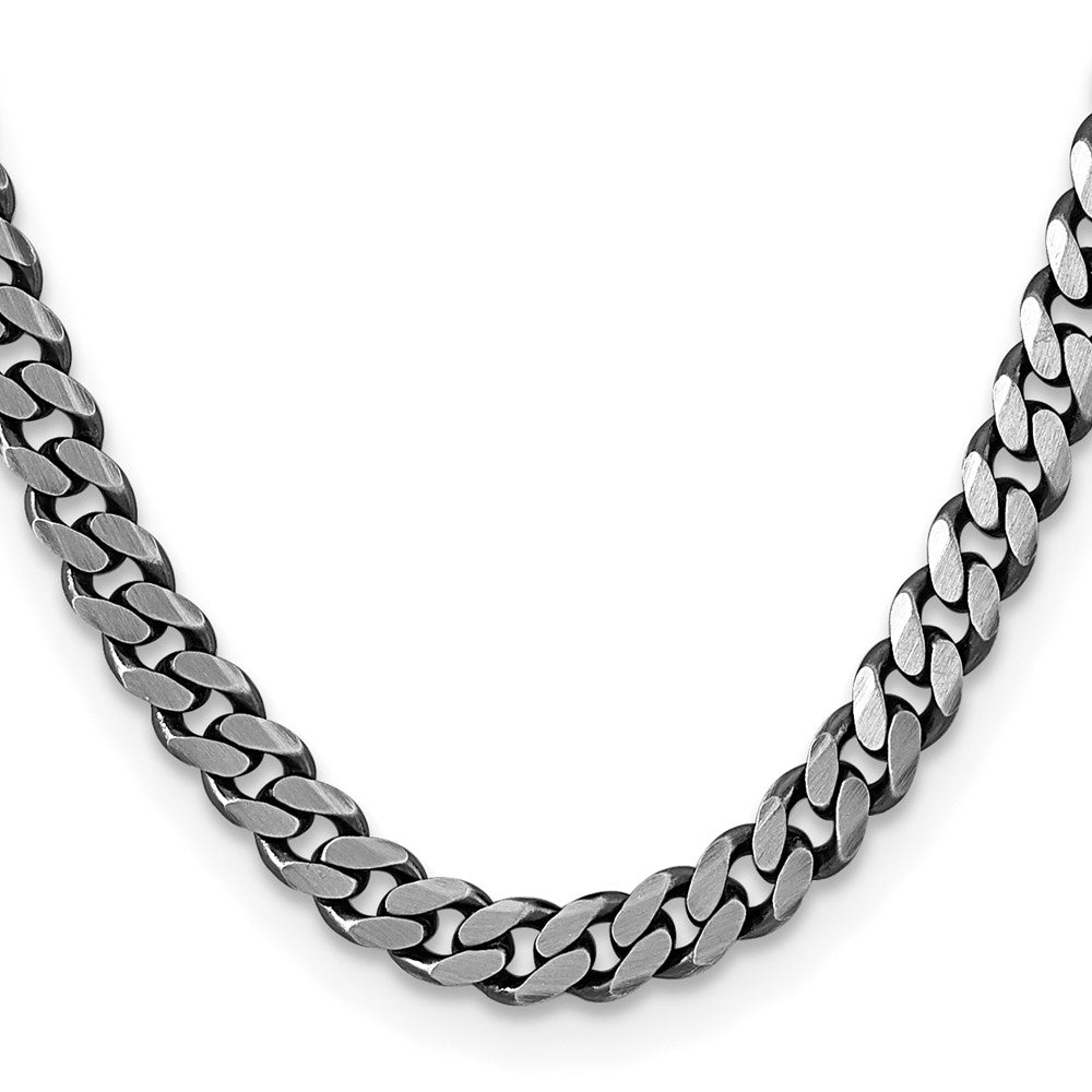 FJC Finejewelers 925 Sterling Silver Antiqued Curb Chain 26 Inches x 8 mm