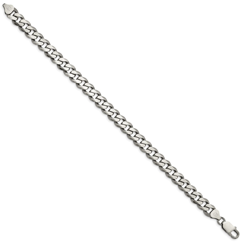 FJC Finejewelers 925 Sterling Silver Antiqued Curb Bracelet Chain 9 Inches x 8 mm