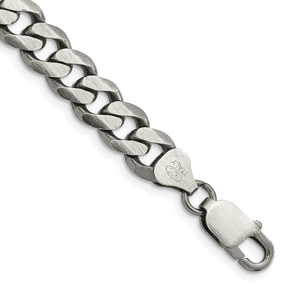 FJC Finejewelers 925 Sterling Silver Antiqued Curb Bracelet Chain 9 Inches x 8 mm