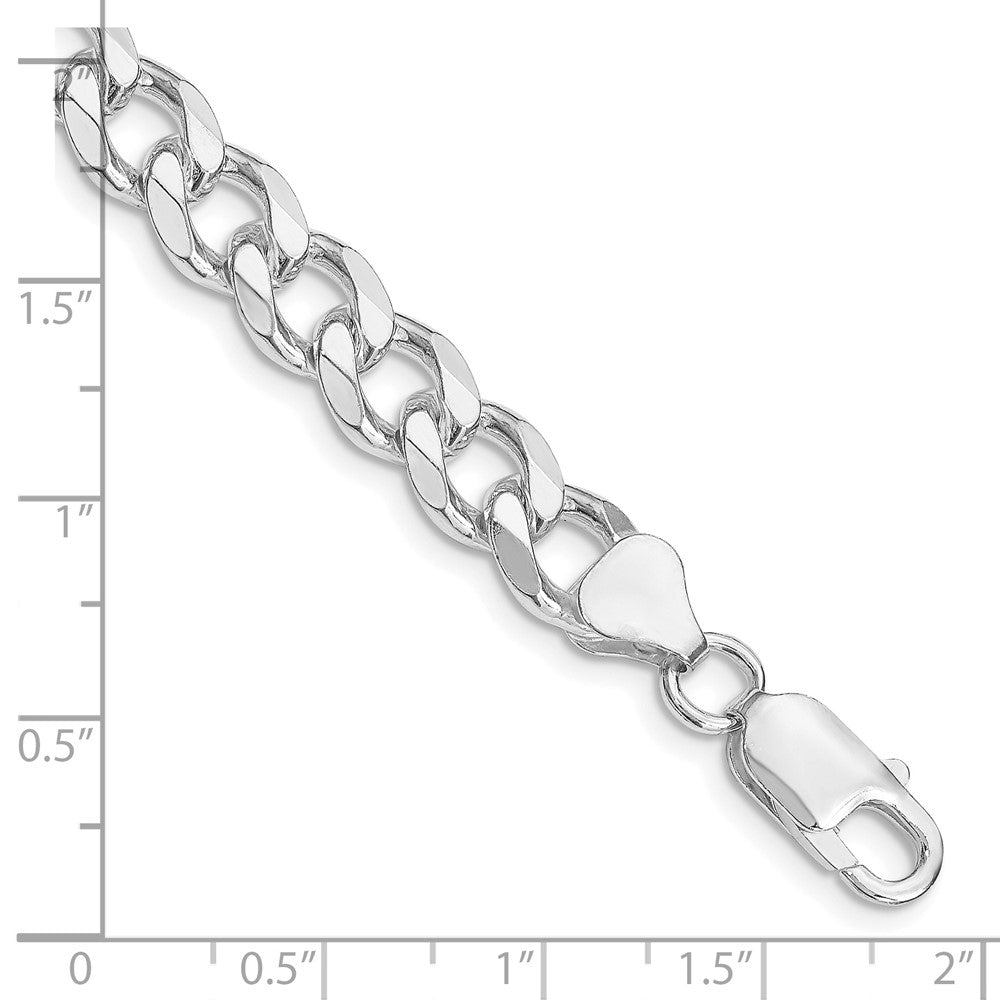 FJC Finejewelers 925 Sterling Silver Rhodium Plated Curb Bracelet Chain 8 Inches x 8 mm