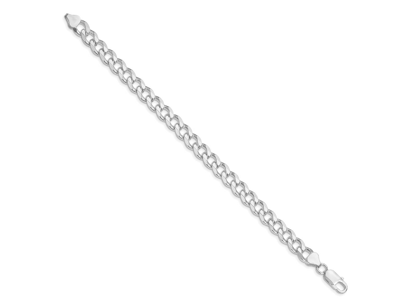 FJC Finejewelers 925 Sterling Silver Rhodium Plated Curb Bracelet Chain 8 Inches x 8 mm