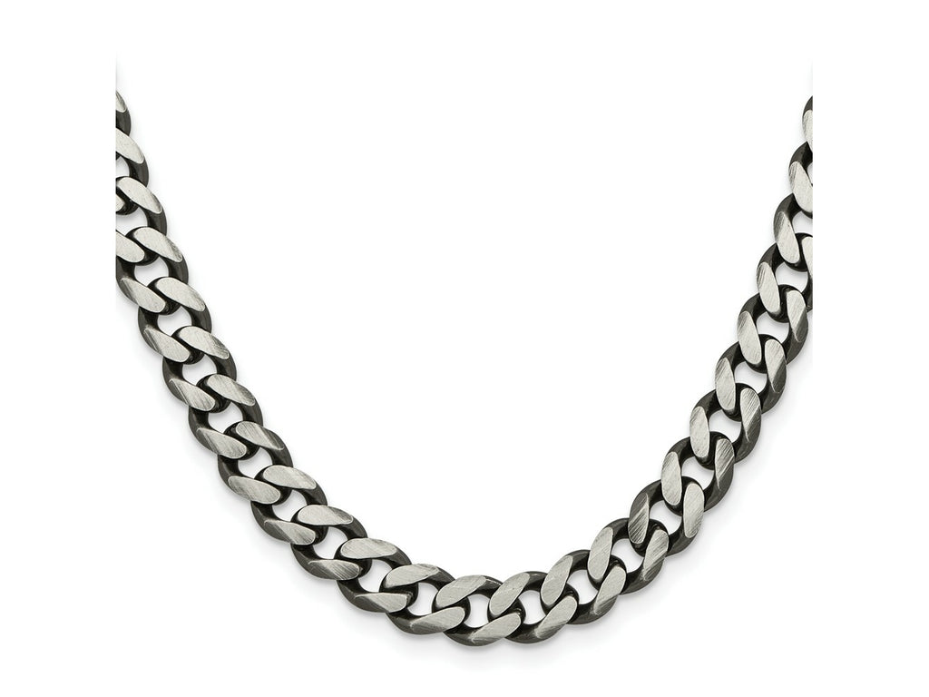 FJC Finejewelers 925 Sterling Silver Antiqued Curb Chain 18 Inches x 9 mm