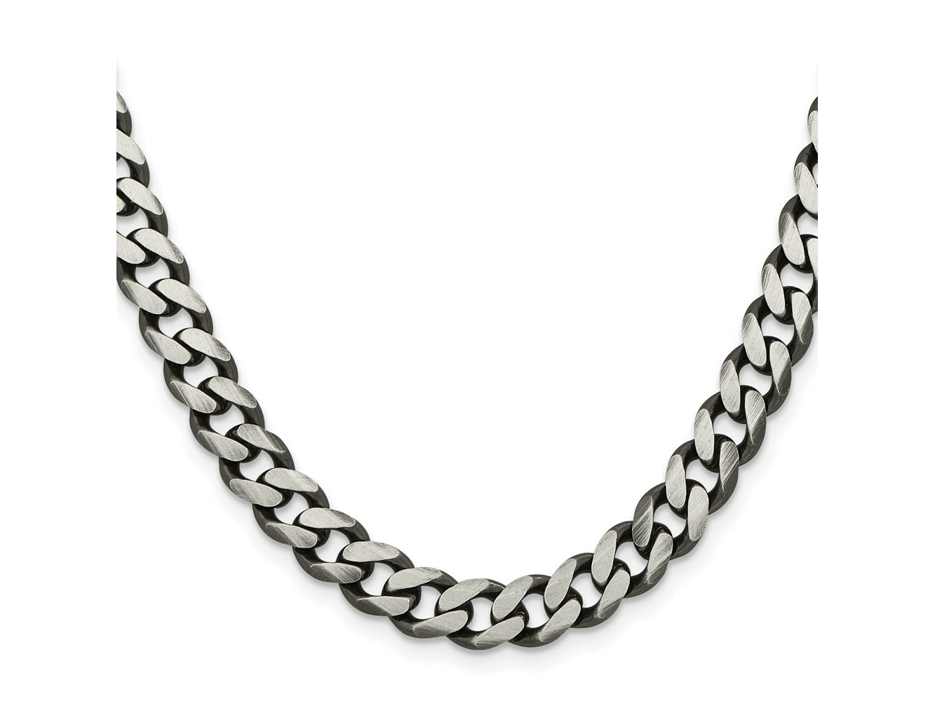 FJC Finejewelers 925 Sterling Silver Antiqued Curb Chain 24 Inches x 9 mm