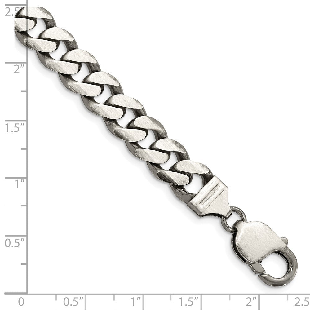 FJC Finejewelers 925 Sterling Silver Antiqued Curb Bracelet Chain 8 Inches x 9 mm