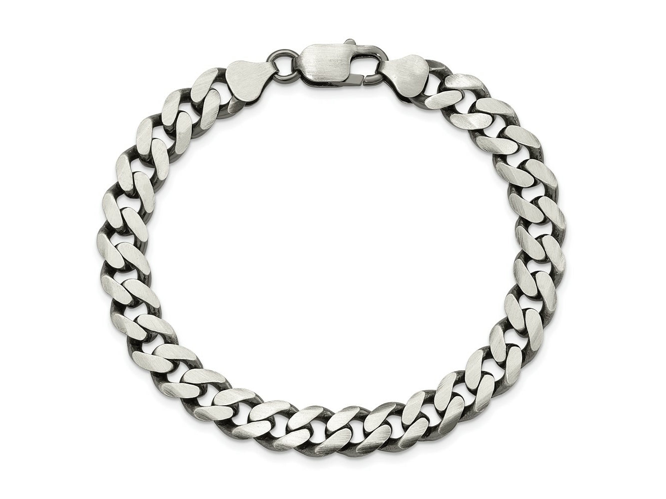 FJC Finejewelers 925 Sterling Silver Antiqued Curb Bracelet Chain 8 Inches x 9 mm