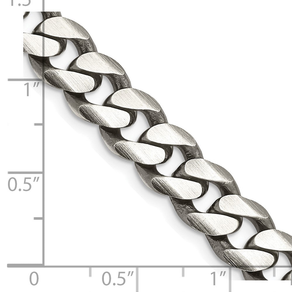 FJC Finejewelers 925 Sterling Silver Antiqued Curb Bracelet Chain 9 Inches x 9 mm