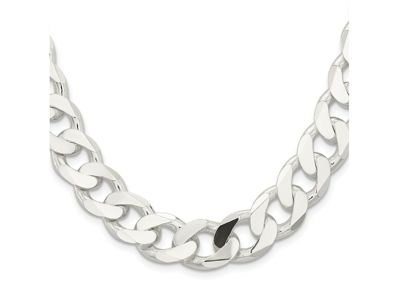 FJC Finejewelers 925 Sterling Silver Curb Chain 24 Inches x 15 mm