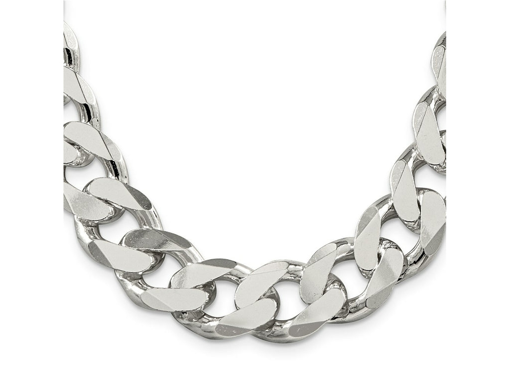 FJC Finejewelers 925 Sterling Silver Curb Chain 24 Inches x 16.25 mm