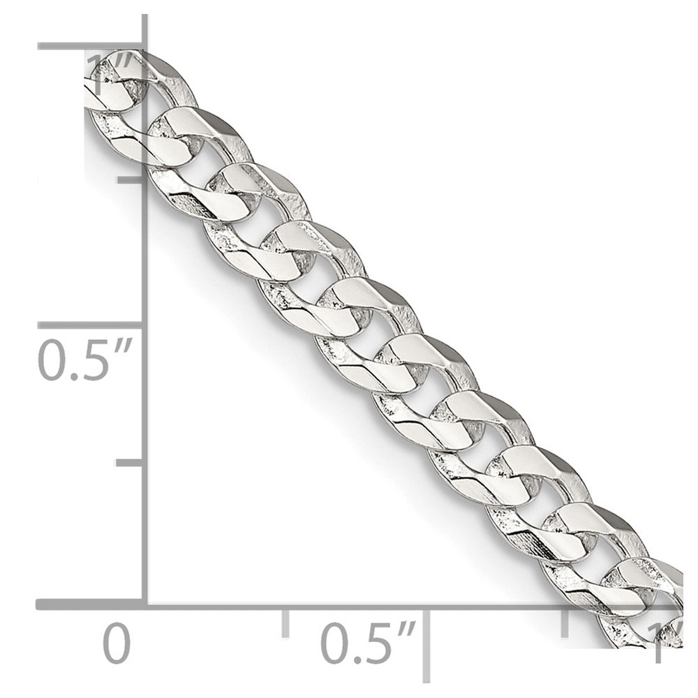 FJC Finejewelers 925 Sterling Silver Concave Beveled Curb Chain 26 Inches x 4.5 mm