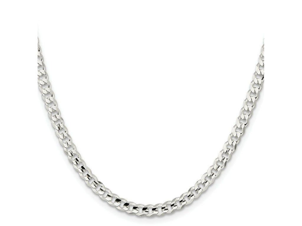 FJC Finejewelers 925 Sterling Silver Concave Beveled Curb Chain 26 Inches x 4.5 mm