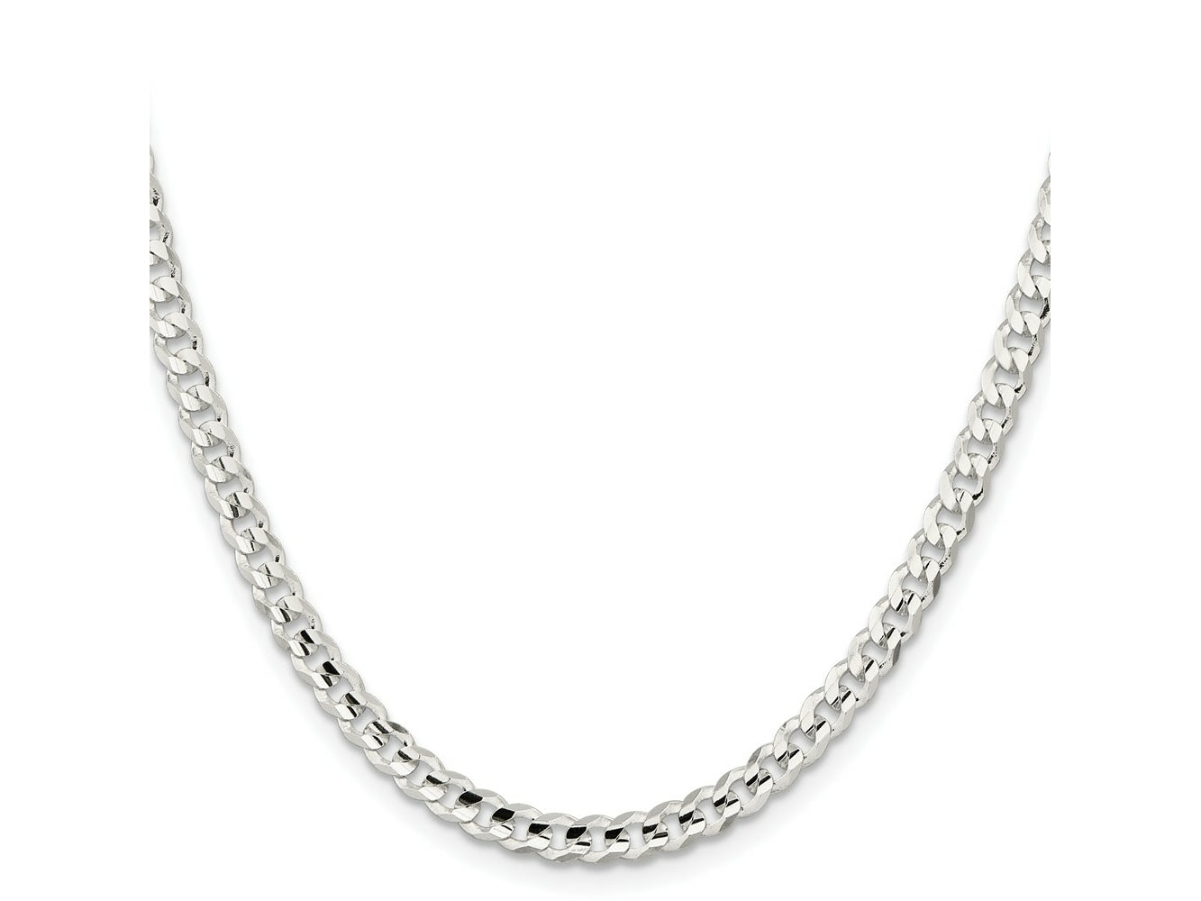 FJC Finejewelers 925 Sterling Silver Concave Beveled Curb Chain 30 Inches x 4.5 mm