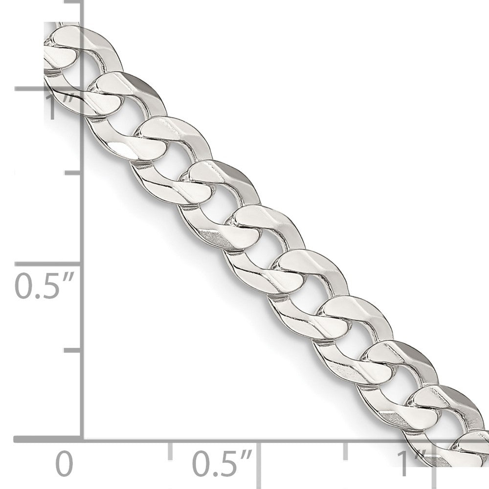 FJC Finejewelers 925 Sterling Silver Concave Beveled Curb Chain 30 Inches x 5.65 mm