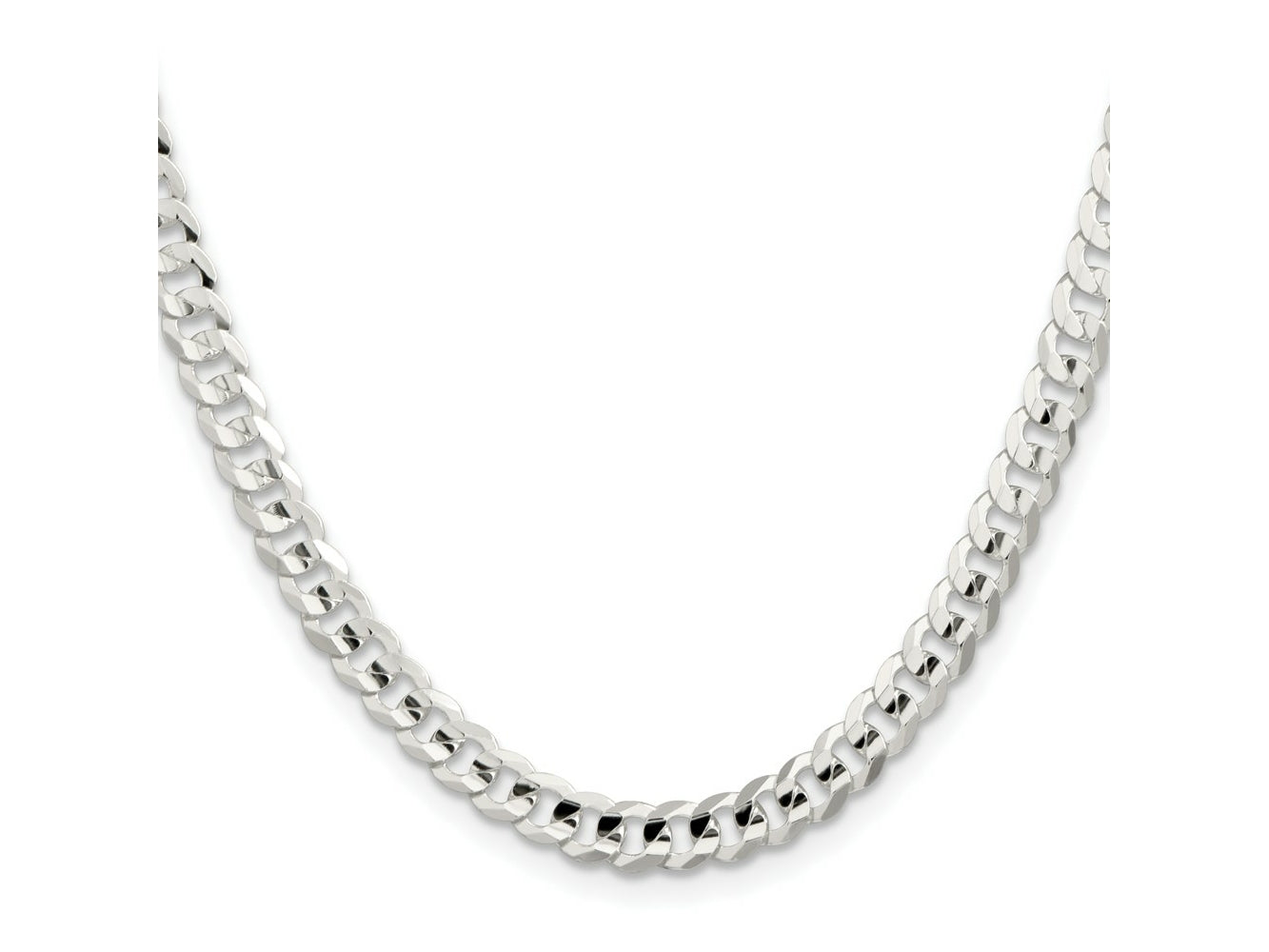 FJC Finejewelers 925 Sterling Silver Concave Beveled Curb Chain 30 Inches x 5.65 mm