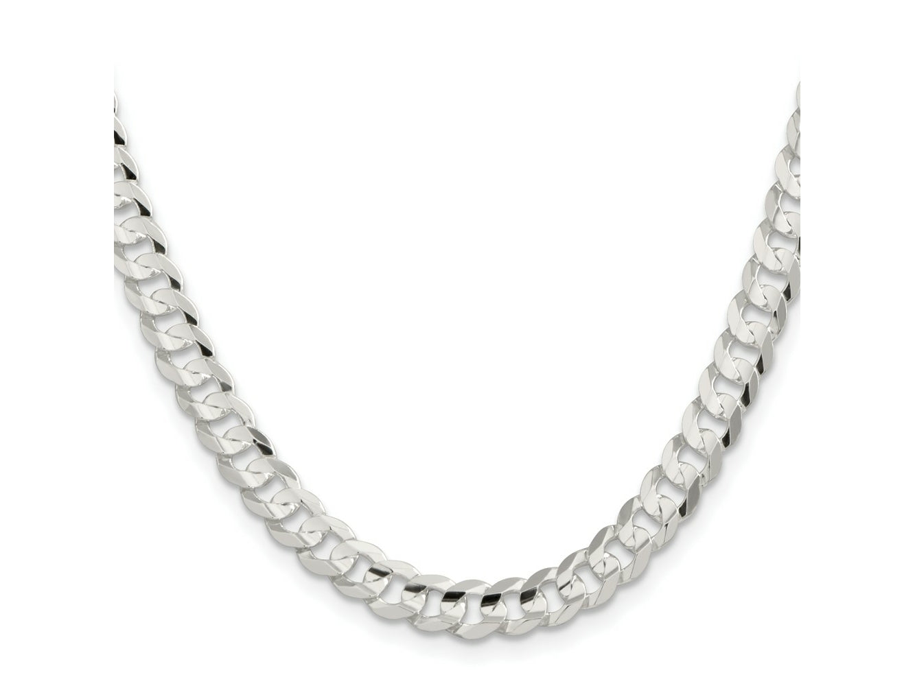 FJC Finejewelers 925 Sterling Silver Concave Beveled Curb Chain 26 Inches x 6.75 mm