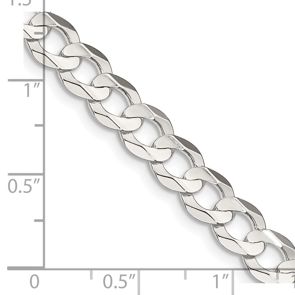 FJC Finejewelers 925 Sterling Silver Concave Beveled Curb Chain 30 Inches x 6.75 mm