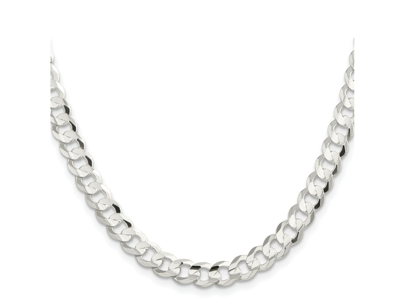 FJC Finejewelers 925 Sterling Silver Concave Beveled Curb Chain 26 Inches x 8 mm