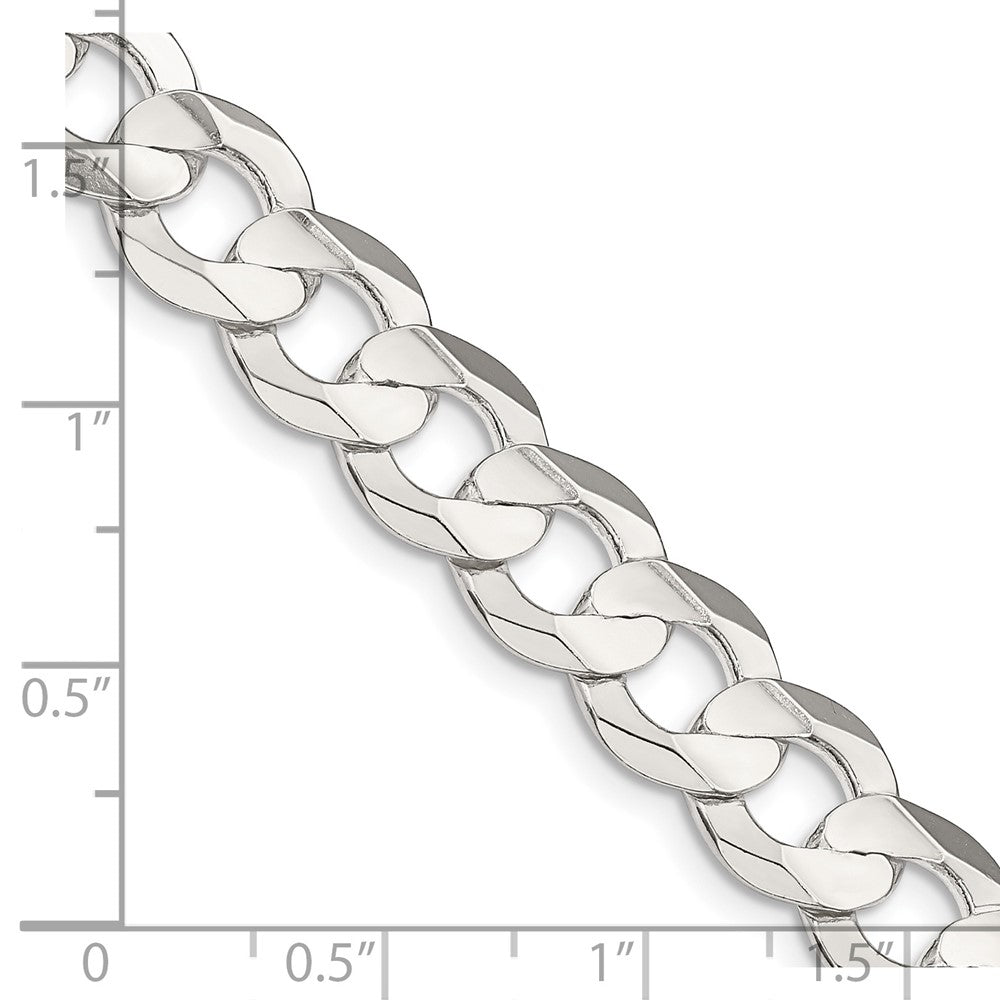 FJC Finejewelers 925 Sterling Silver Concave Beveled Curb Chain 26 Inches x 9.75 mm