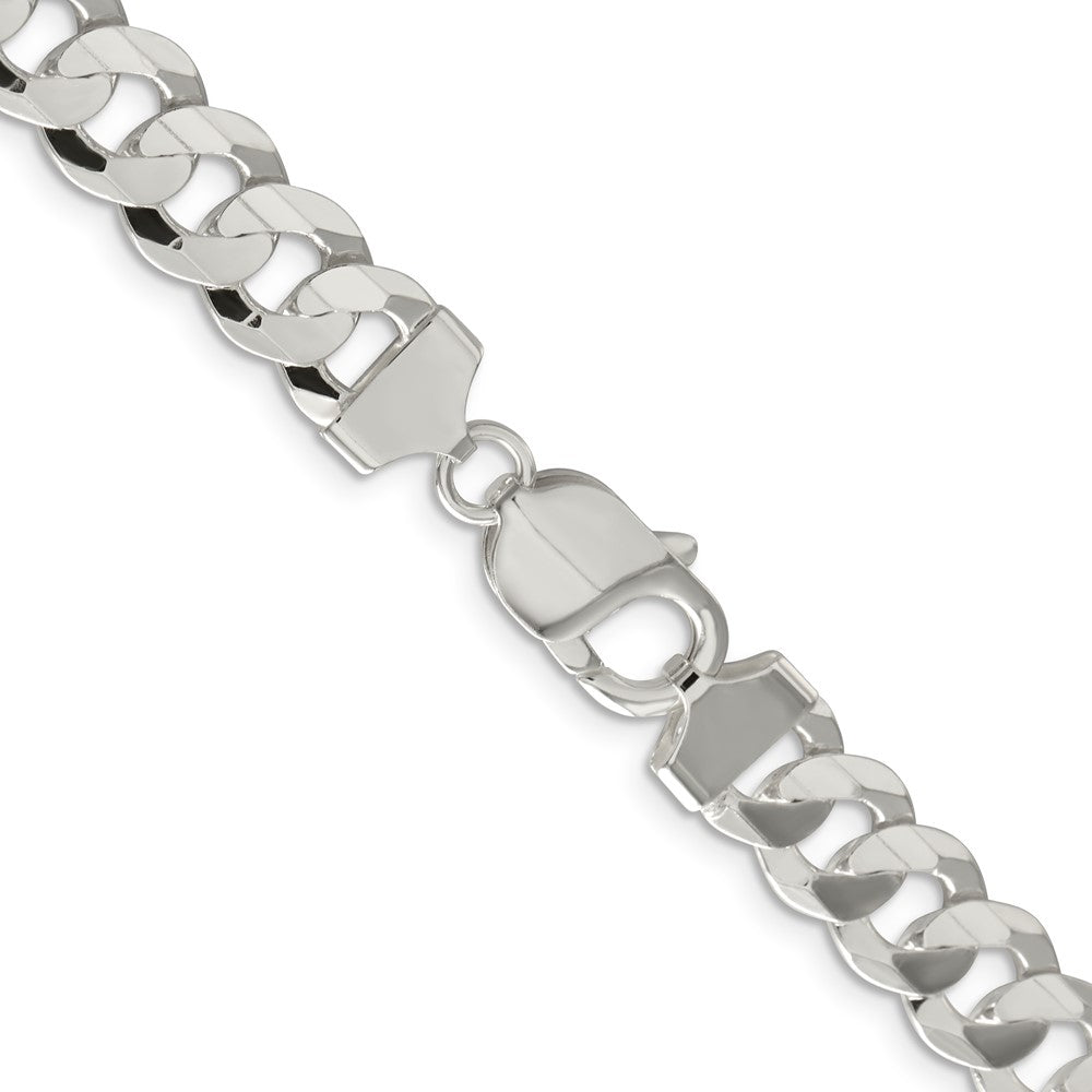 FJC Finejewelers 925 Sterling Silver Concave Beveled Curb Chain 30 Inches x 9.75 mm
