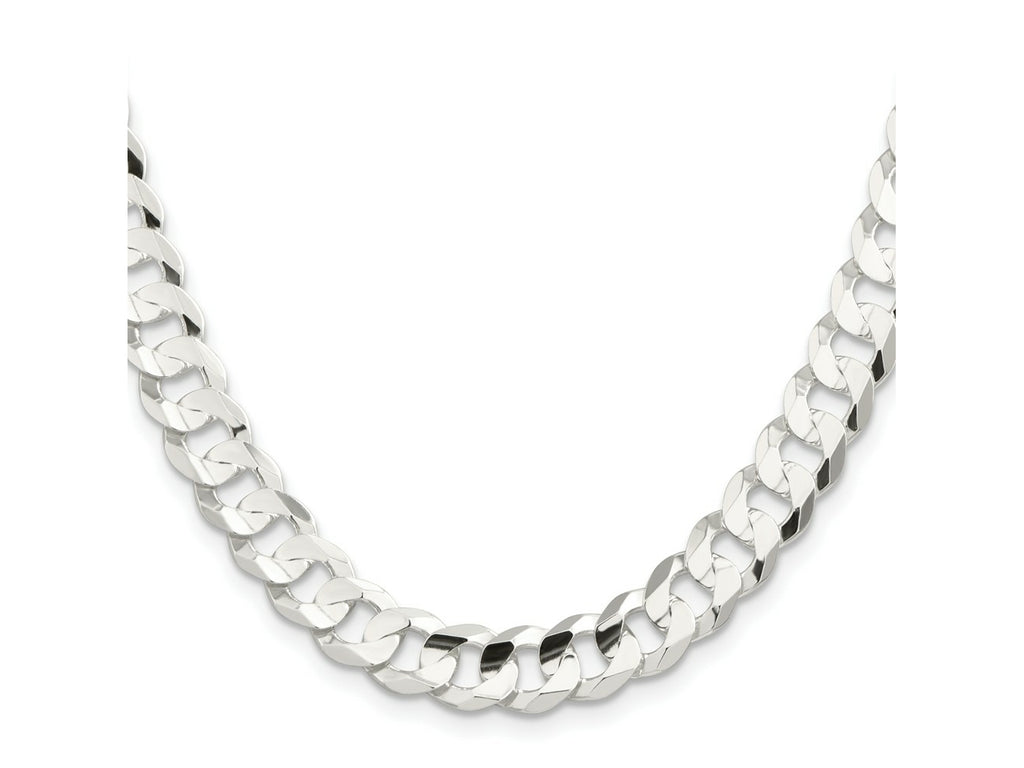 FJC Finejewelers 925 Sterling Silver Concave Beveled Curb Chain 30 Inches x 9.75 mm