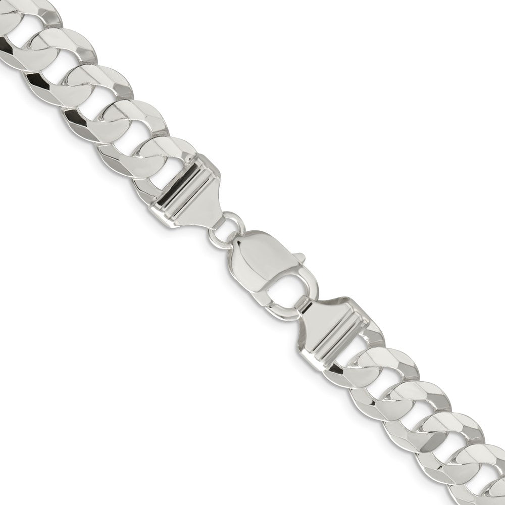 FJC Finejewelers 925 Sterling Silver Concave Beveled Curb Chain 30 Inches x 11.9 mm