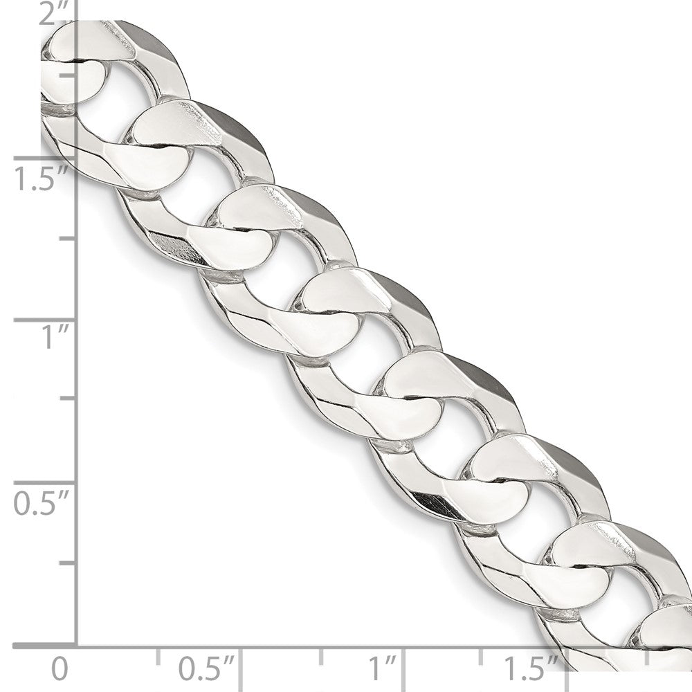 FJC Finejewelers 925 Sterling Silver Concave Beveled Curb Chain 30 Inches x 11.9 mm