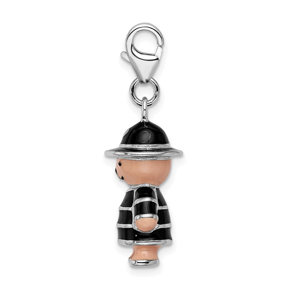 FJC Finejewelers 925 Sterling Silver Amore La Vita Rhodium-pl Enameled Teddy Bear Charm 23 x 13 mm