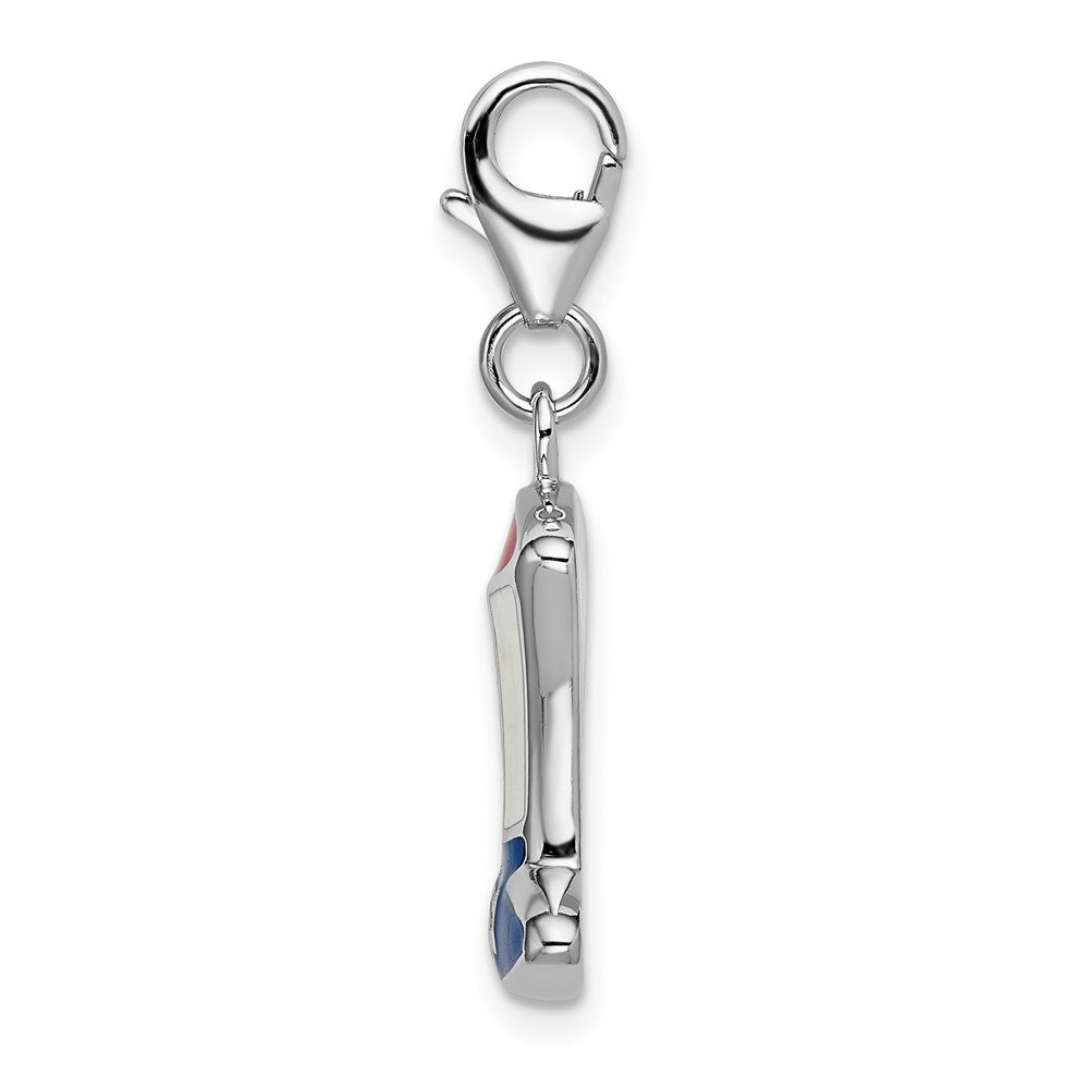 Amore LaVita 925 Sterling Silver Enameled USA Hat Charm 20 x 16 mm