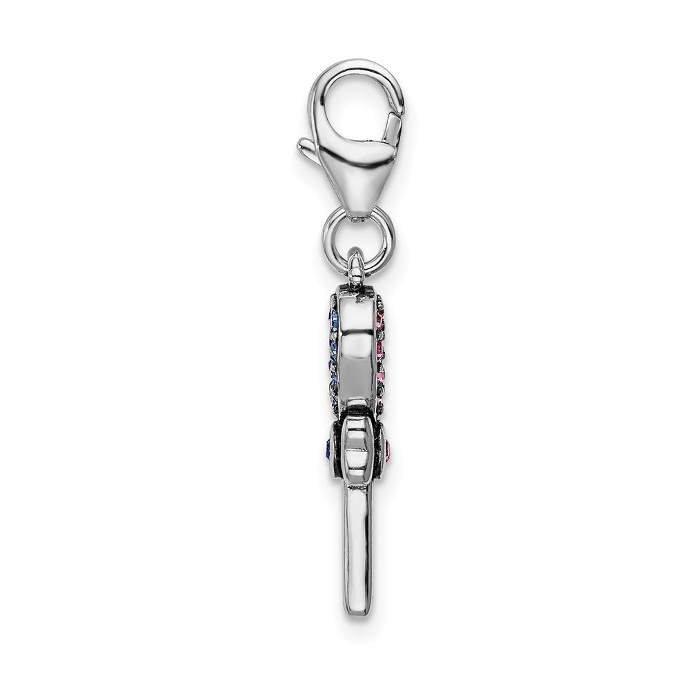 FJC Finejewelers 925 Sterling Silver Amore La Vita Rhod-pl Reversible Heart Key Charm
