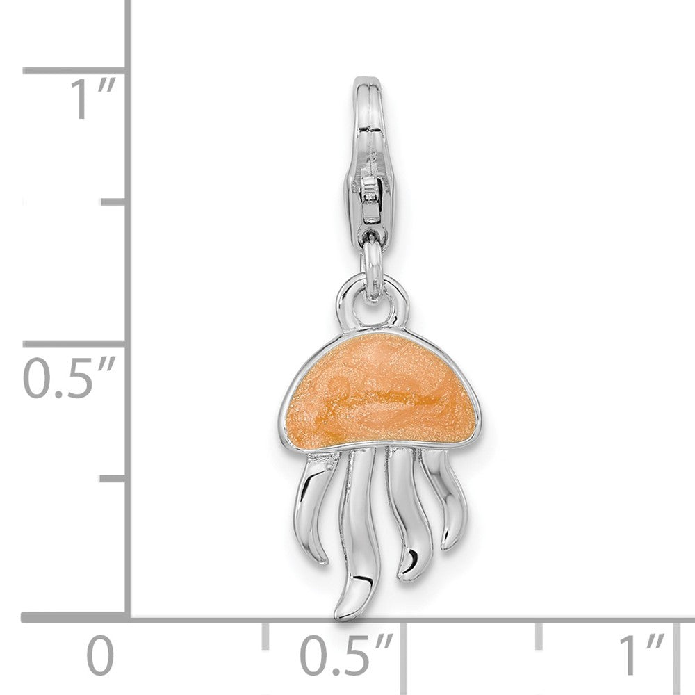 FJC Finejewelers 925 Sterling Silver Amore La Vita Rhod-pl Glitter Enameled 3D Jellyfish Charm 26 x 9 mm
