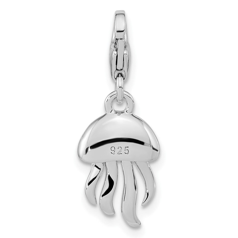 FJC Finejewelers 925 Sterling Silver Amore La Vita Rhod-pl Glitter Enameled 3D Jellyfish Charm 26 x 9 mm