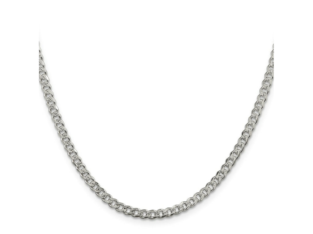 FJC Finejewelers 925 Sterling Silver Pavé Curb Chain 20 Inches x 4 mm