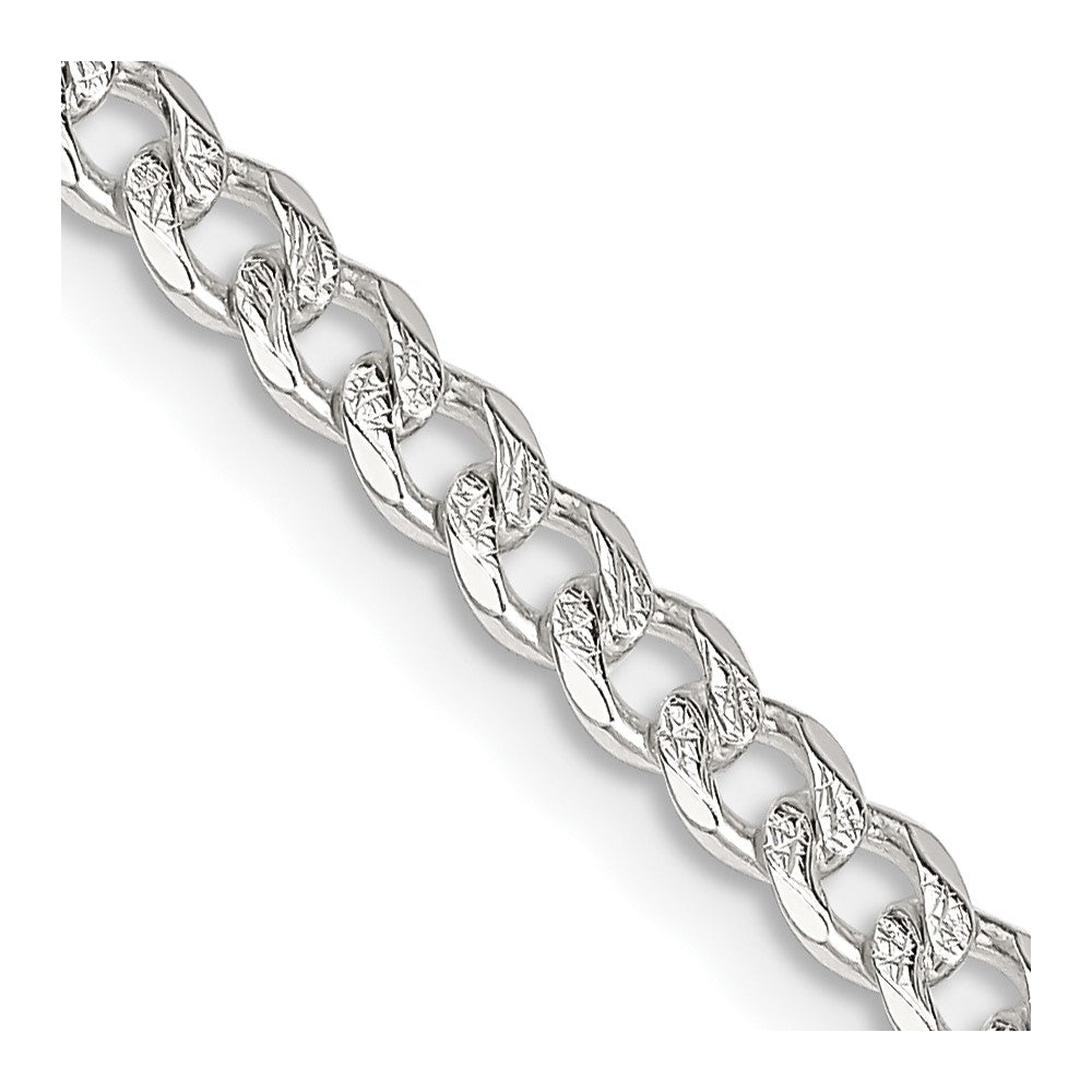 FJC Finejewelers 925 Sterling Silver Pave Curb Chain 22 Inches x 4 mm