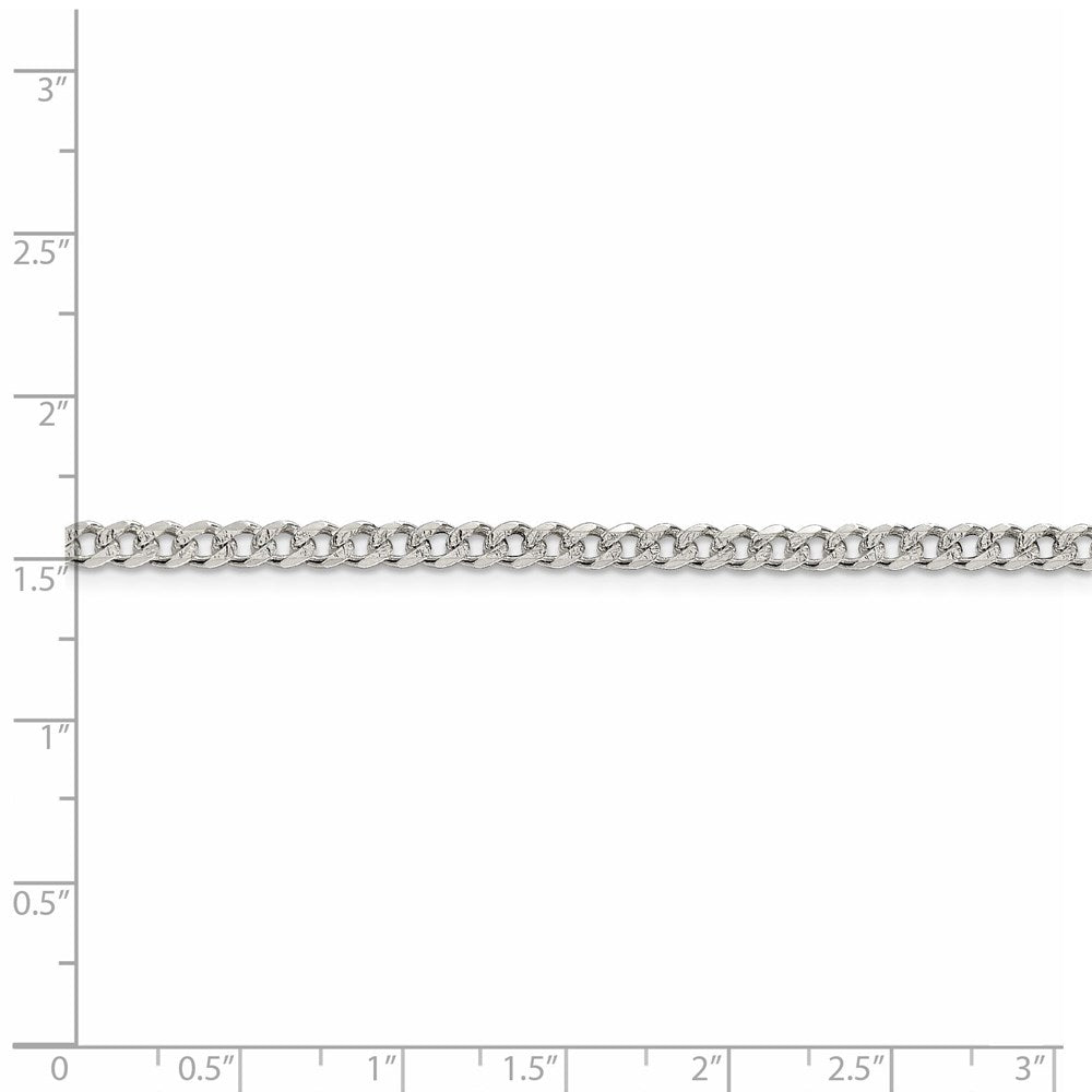 FJC Finejewelers 925 Sterling Silver Pavé Curb Chain 24 Inches x 4 mm