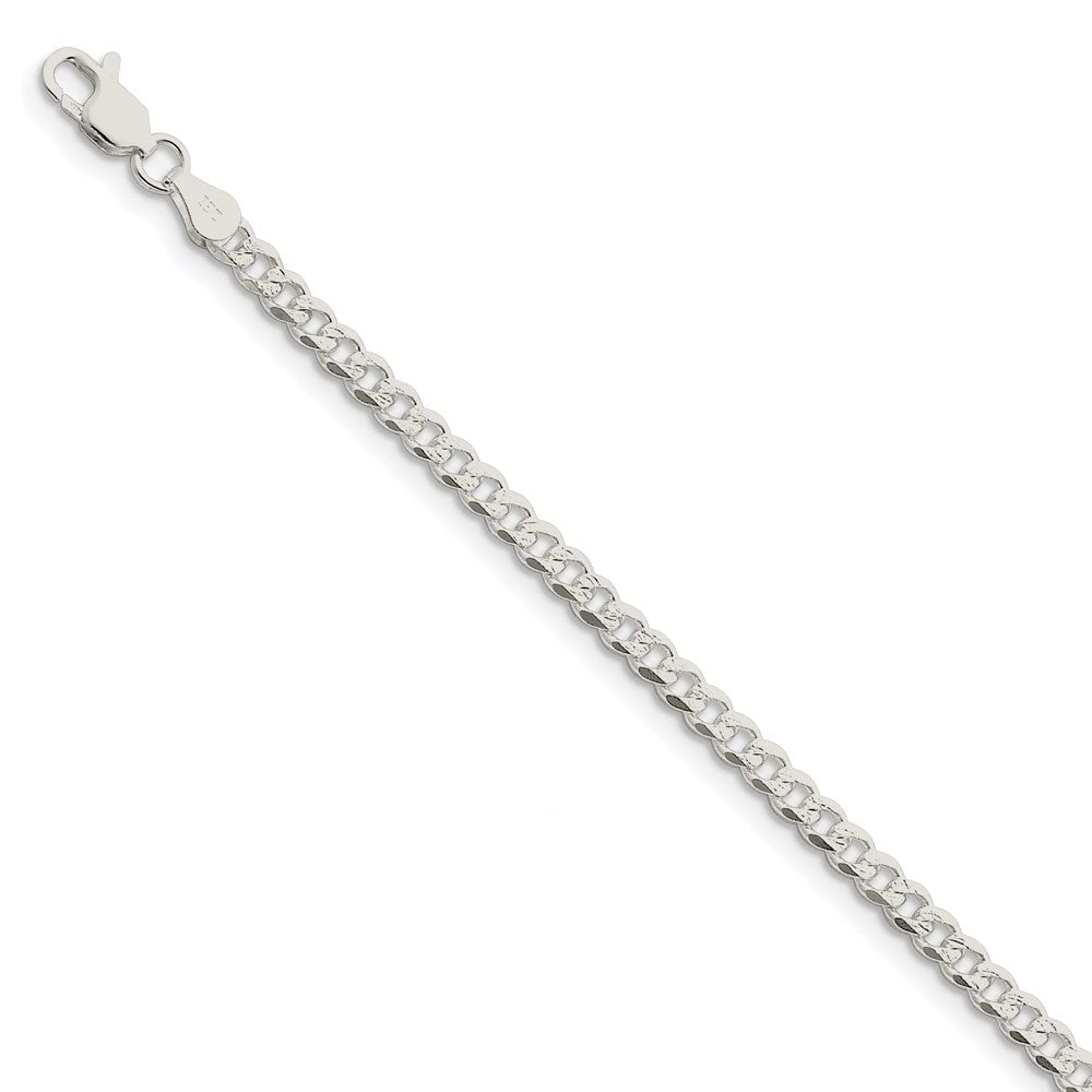 FJC Finejewelers 925 Sterling Silver Pavé Curb Bracelet Chain 7 Inches x 4 mm
