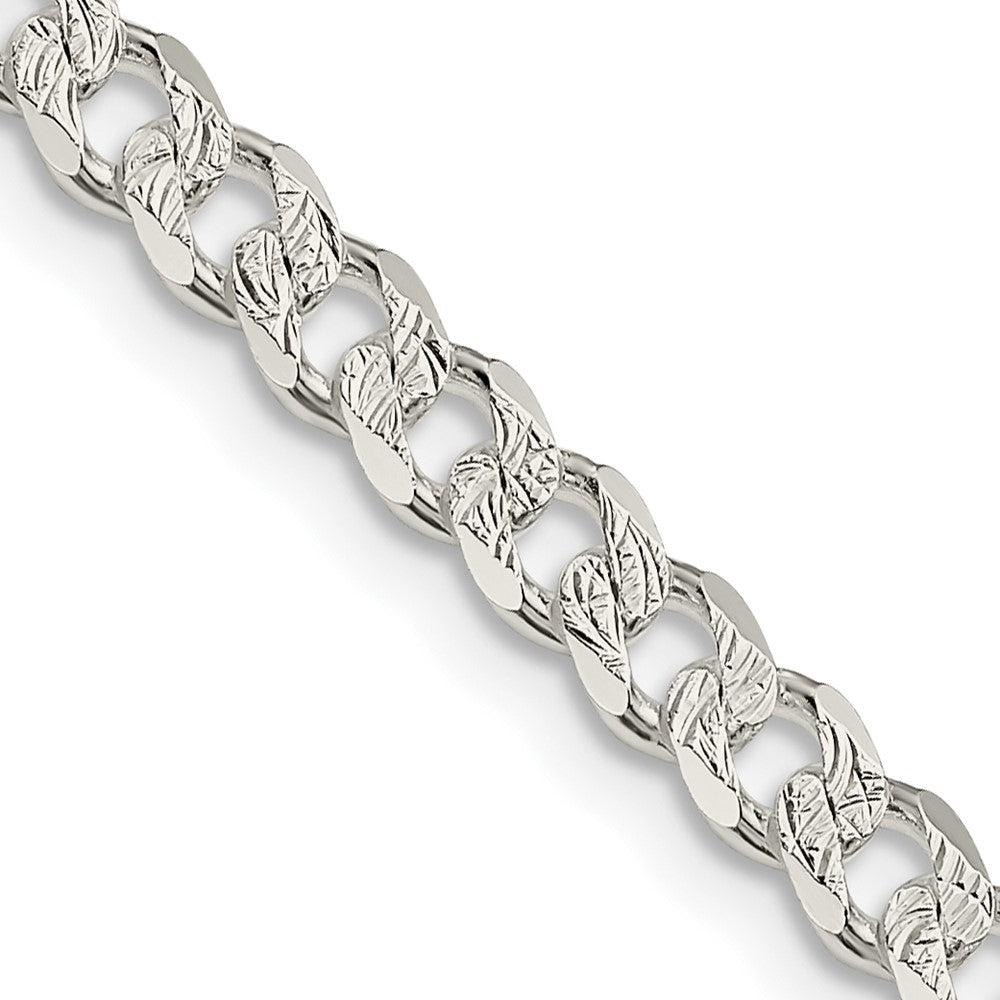 FJC Finejewelers 925 Sterling Silver Pavé Curb Chain 24 Inches x 4.5 mm
